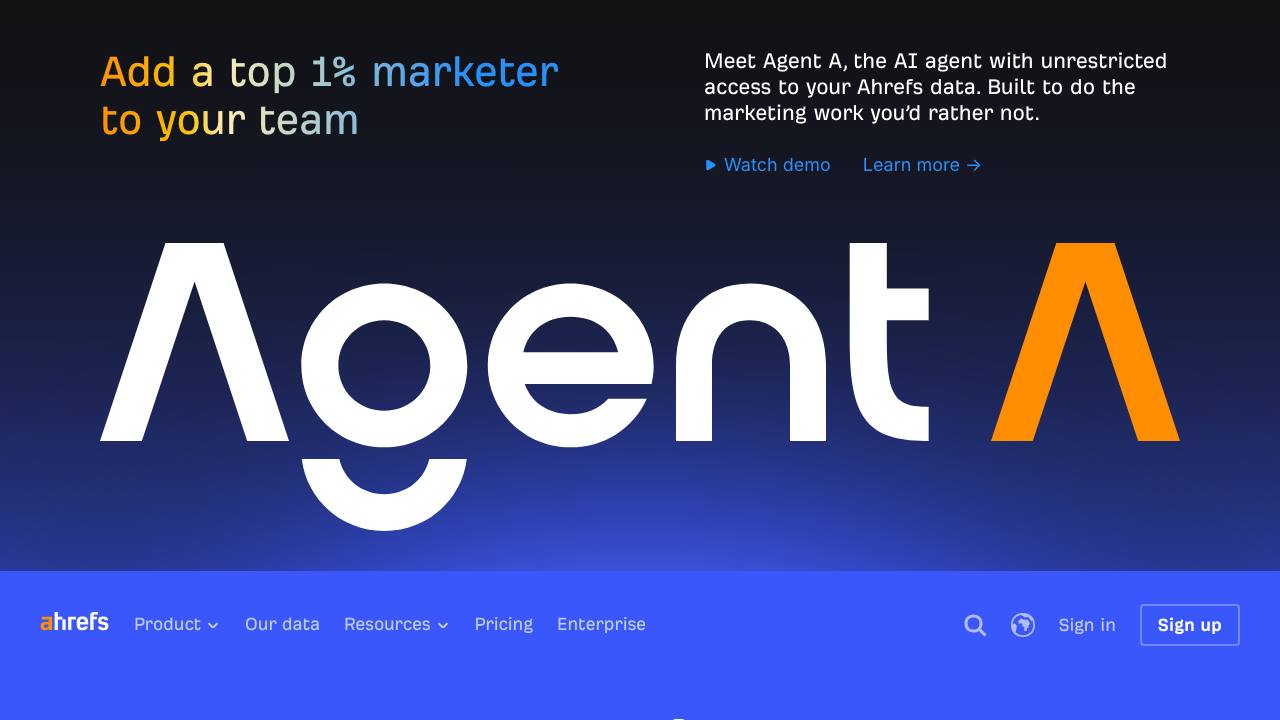 Ahrefs homepage screenshot