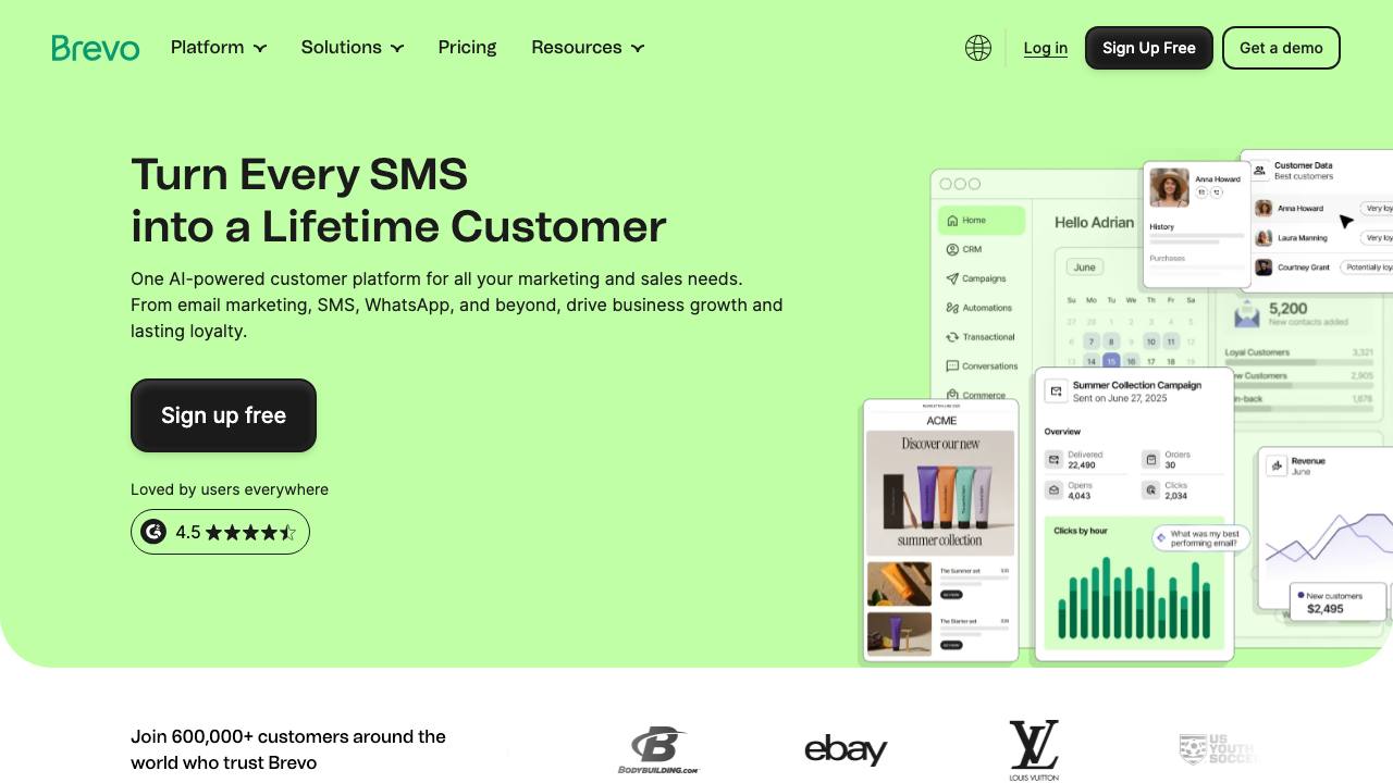 Brevo homepage screenshot