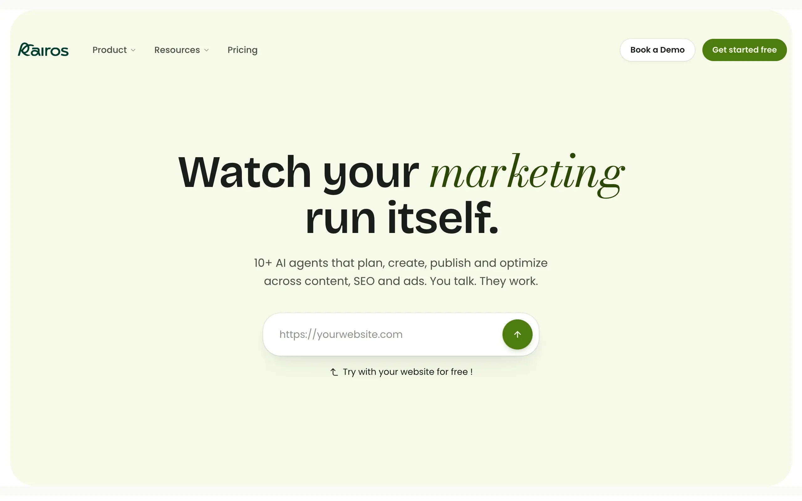 KAIROS homepage screenshot