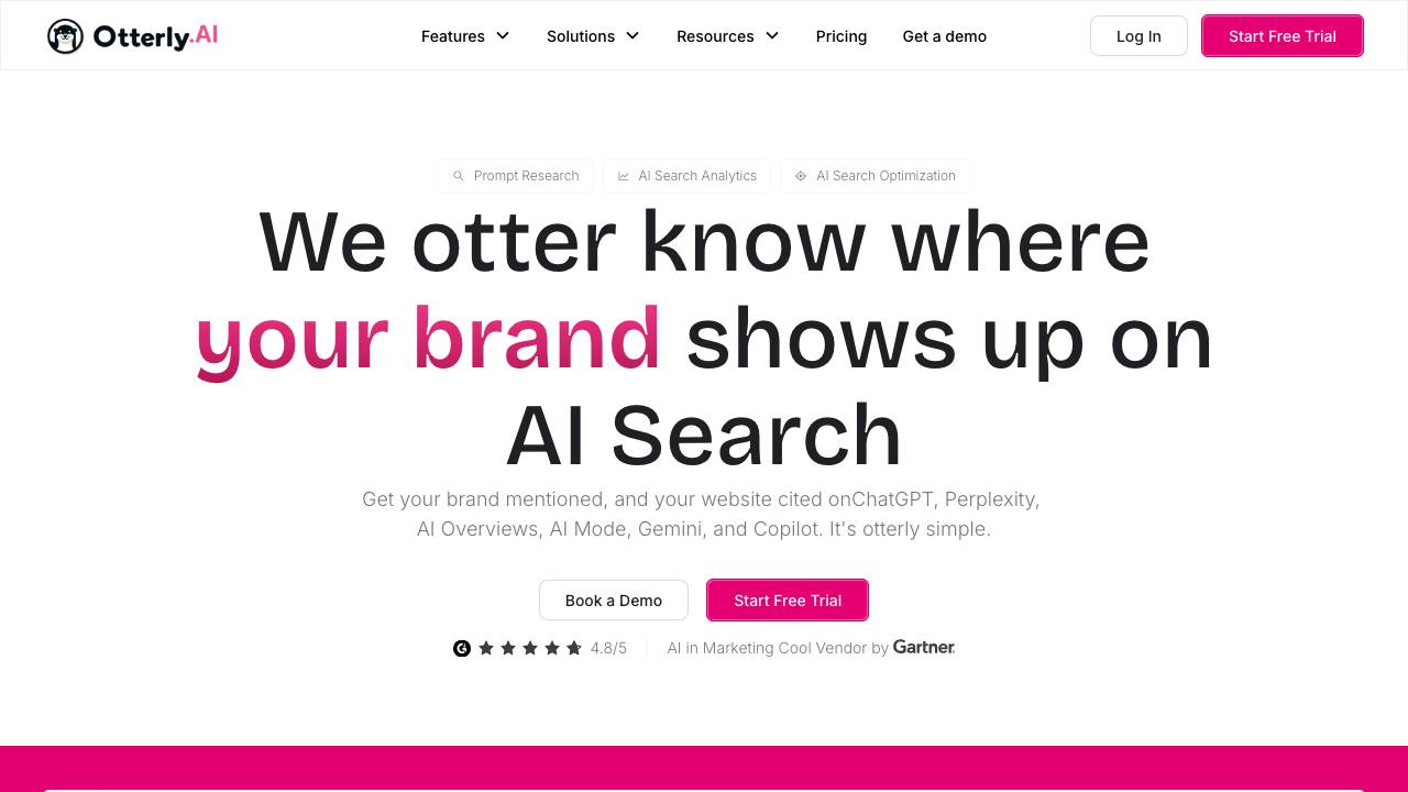 Otterly.ai homepage screenshot