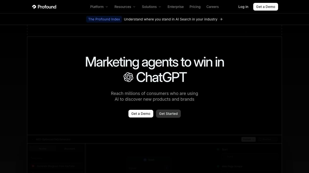 Profound homepage screenshot