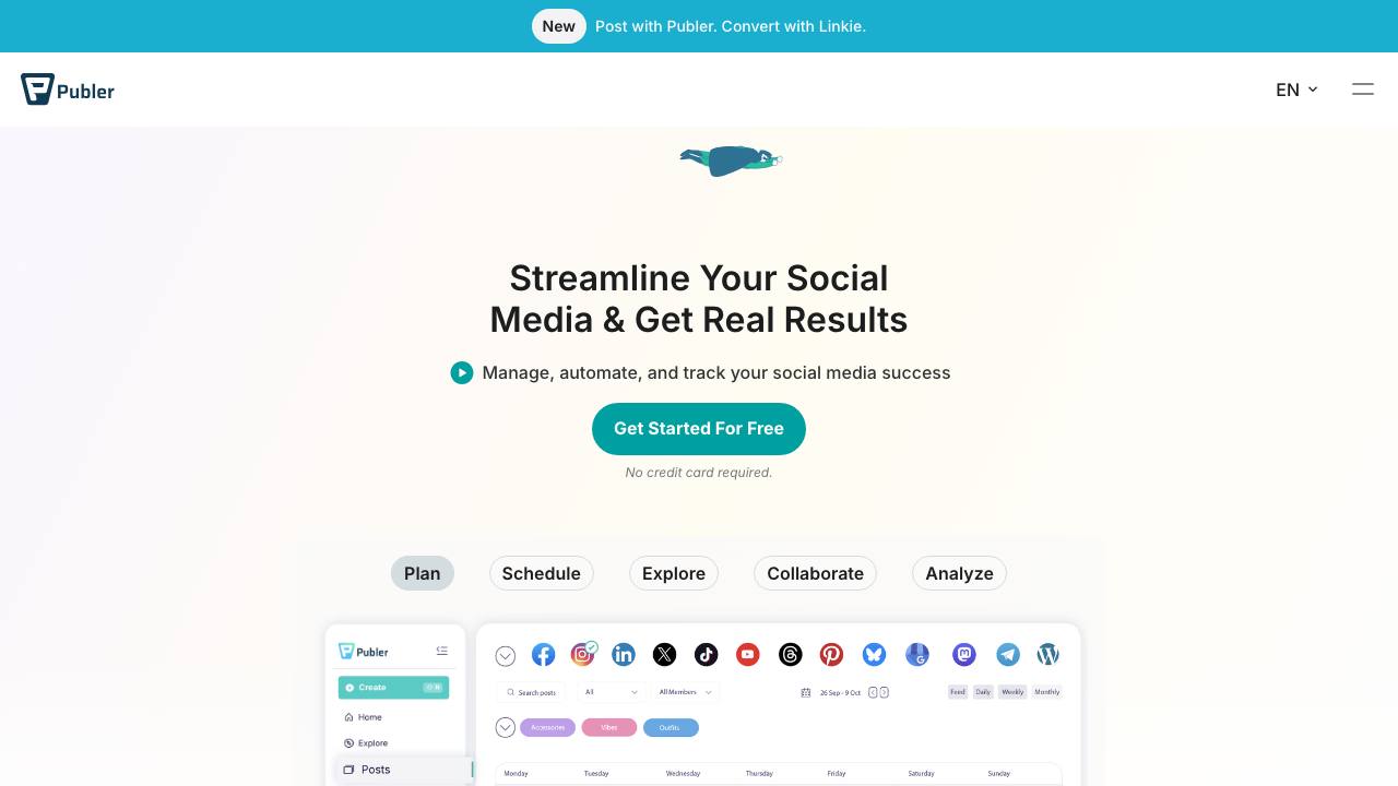 Publer homepage screenshot