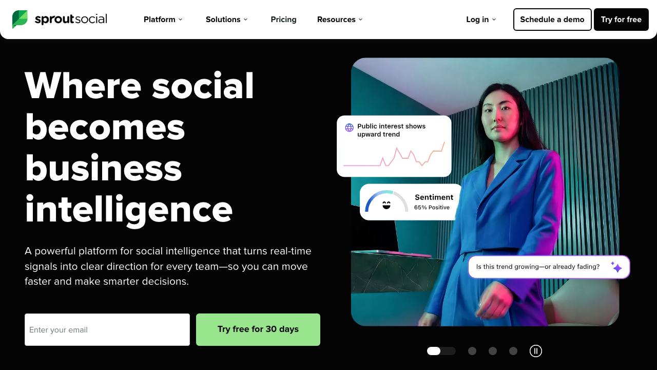 Sprout Social homepage screenshot