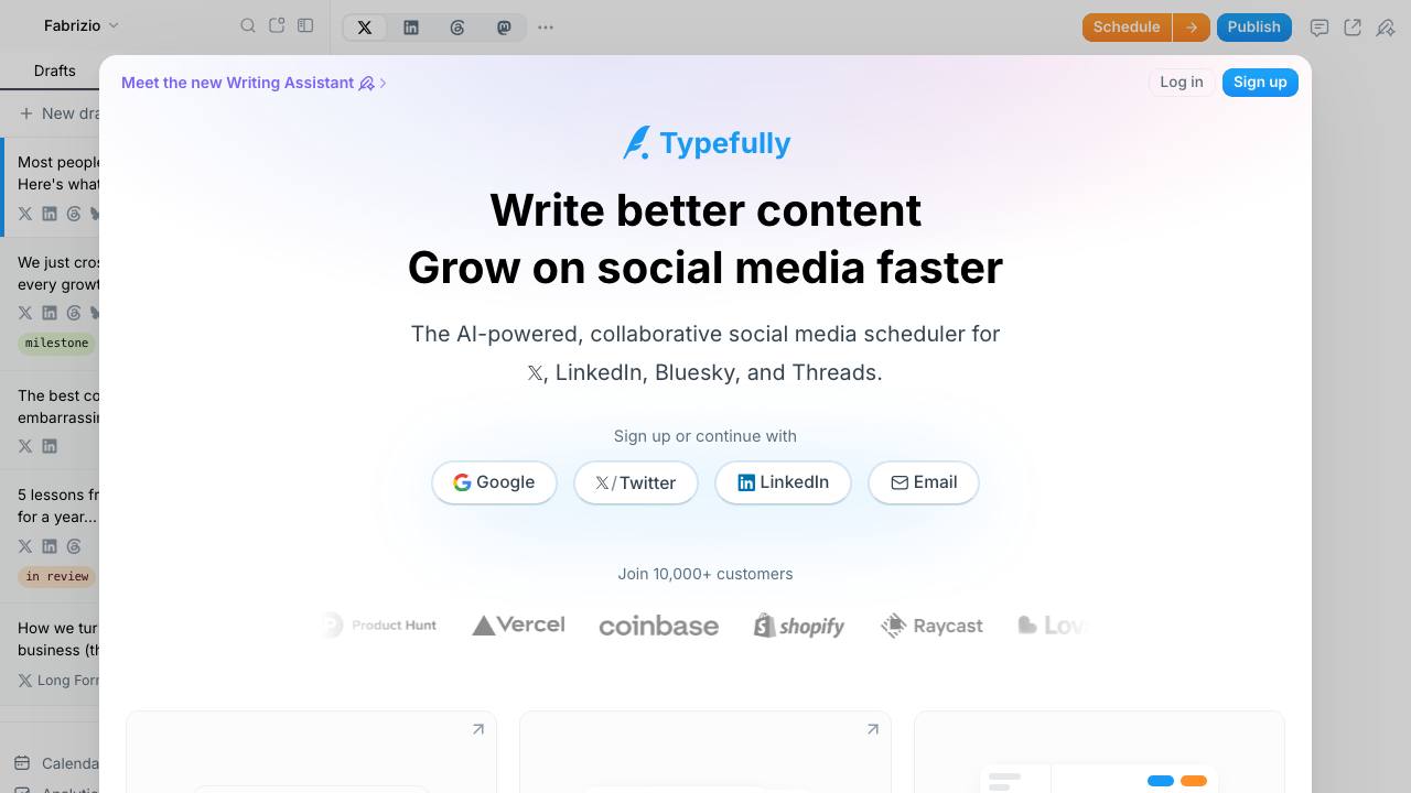 Typefully homepage screenshot